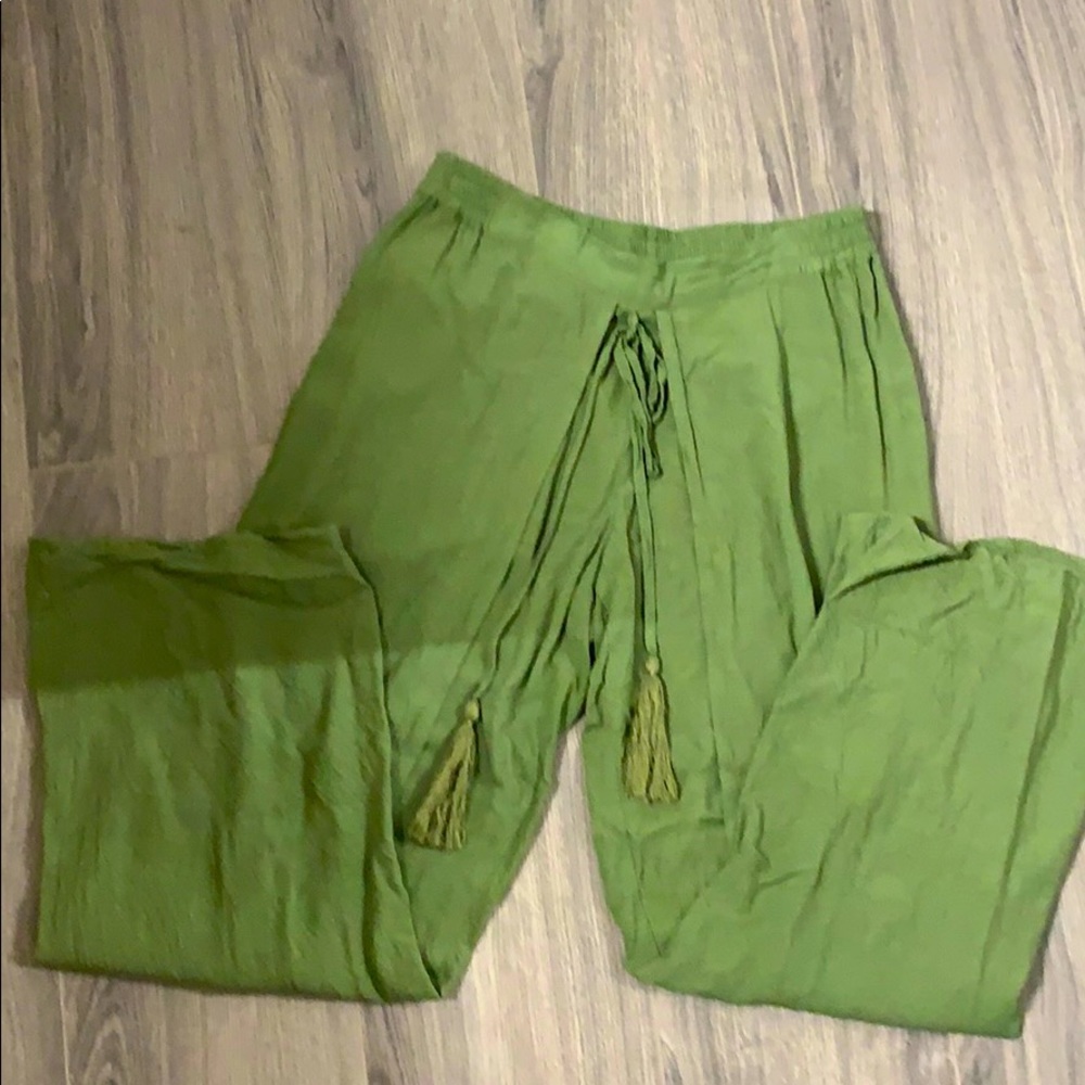 Ladies Faux wrap around wide leg pants